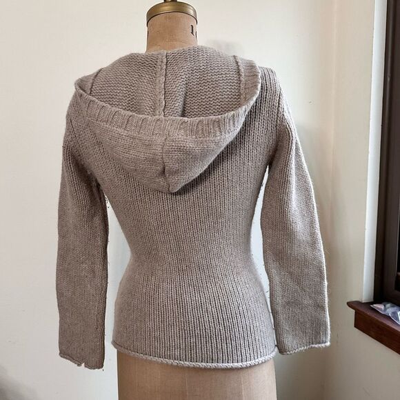 Julie Fagerholt, Heartmade Hooded Beige embellished Wool Angora Cardigan Size S - Picture 5 of 16